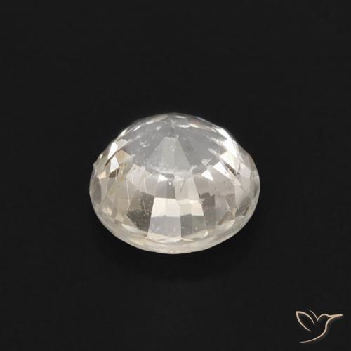Saphir Blanc chaud naturelle Coupe roude, 0.49 ct, VVS-VS