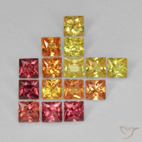 1.47ctw Naturel Multicolore Saphir, Carré, VS
