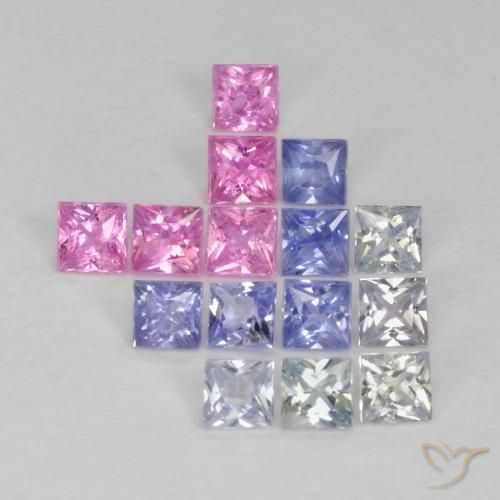 Shop natural 1.36ct Multicolore Saphir gems, Carré, from Tanzanie at GemSelect. In stock, global shipping!