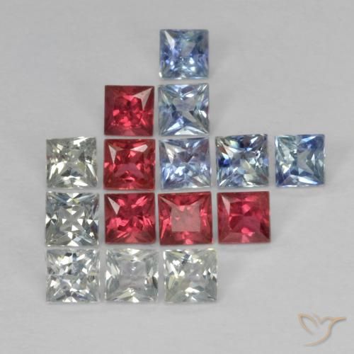 Achetez naturel 1.65ct Multicolore Saphir gems, Carré, En provenance Tanzanie chez GemSelect. En stock, livraison internationale!