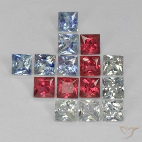 Achetez naturel 1.65ct Multicolore Saphir gems, Carré, En provenance Tanzanie chez GemSelect. En stock, livraison internationale!