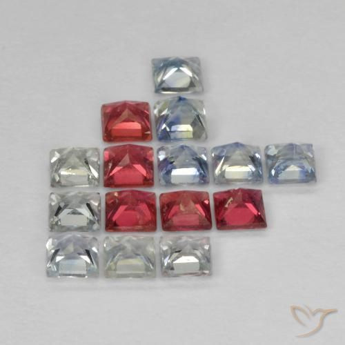 Achetez naturel 1.65ct Multicolore Saphir gems, Carré, En provenance Tanzanie chez GemSelect. En stock, livraison internationale!