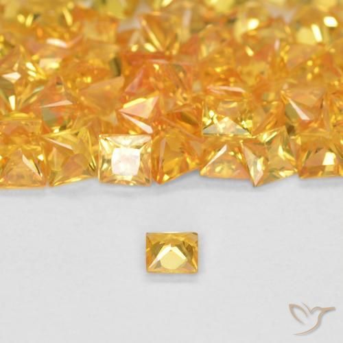 Saphir Orange-or naturelle Carré, 0.07 ct, VS