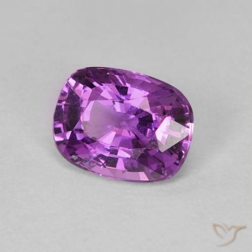 Saphir Raisin rosâtre naturelle Coussin, 1.25 ct, VVS-VS
