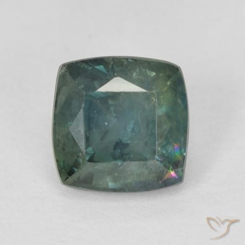 1.14ct Naturel Bleu foncé Vert Saphir, Coussin, VS-SI