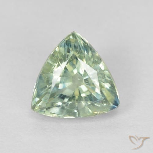 Saphir Vert très clair naturelle Trillion, 0.87 ct, VS