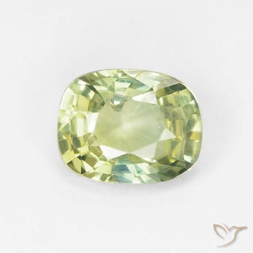 1.09ct Naturel Vert très clair Saphir, Coussin, VVS-VS