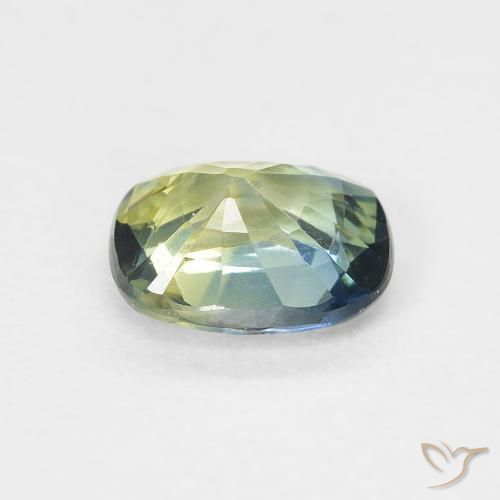 Saphir Vert très clair naturelle Coussin, 1.09 ct, VVS-VS