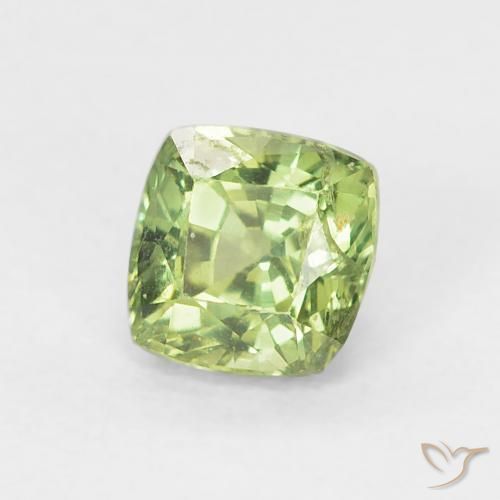 Saphir Vert clair naturelle Coussin, 0.54 ct, VS-SI