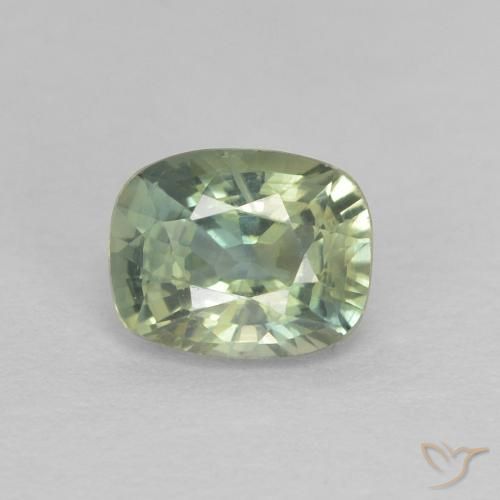 0.69ct Naturel Vert clair Saphir, Coussin, VS
