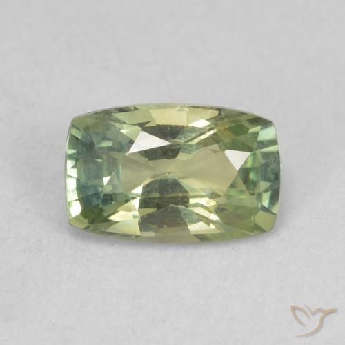 0.91ct Naturel Vert clair Saphir, Coussin, VVS