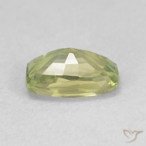 Saphir Vert clair naturelle Coussin, 0.91 ct, VVS