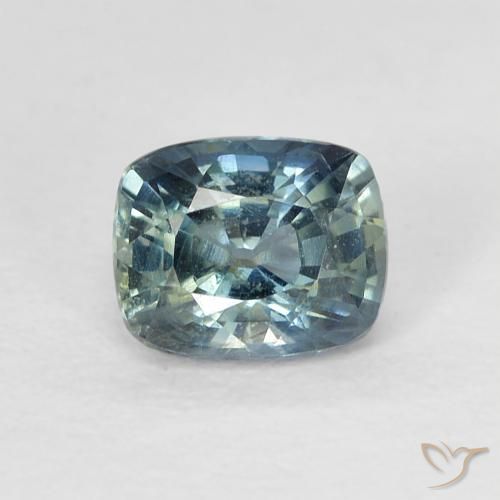 0.81ct Naturel Bleu vert moyen Saphir, Coussin, VS