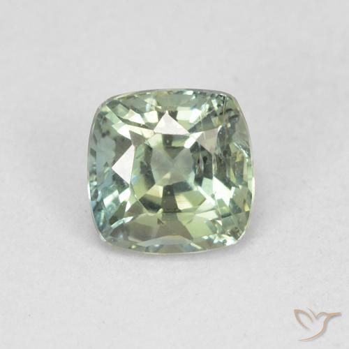0.84ct Naturel Vert pâle Saphir, Coussin, VS