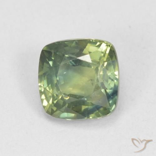 1.13ct Naturel Vert forêt léger Saphir, Coussin, VS