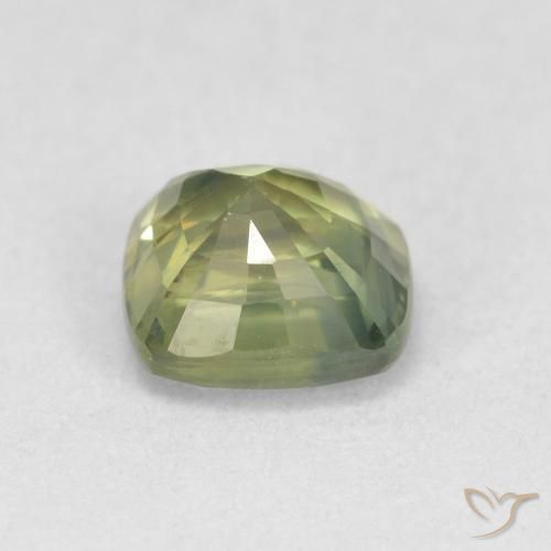 Saphir Vert forêt léger naturelle Coussin, 1.13 ct, VS