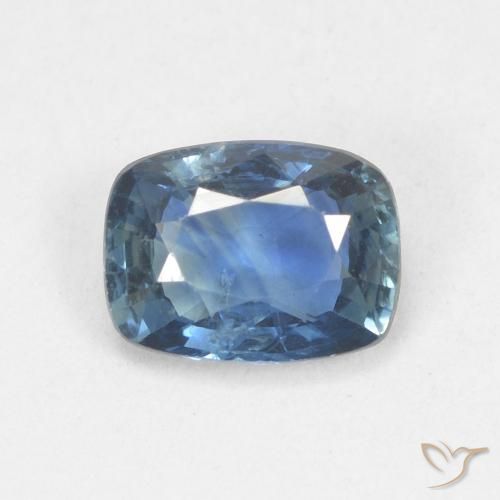 0.84ct Naturel Bleu marine Saphir, Coussin, VS
