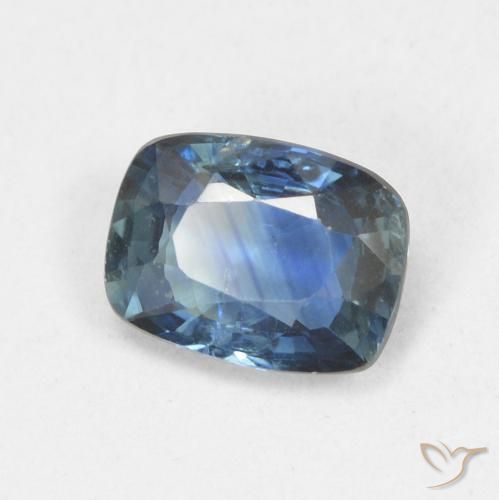 Saphir Bleu marine naturelle Coussin, 0.84 ct, VS