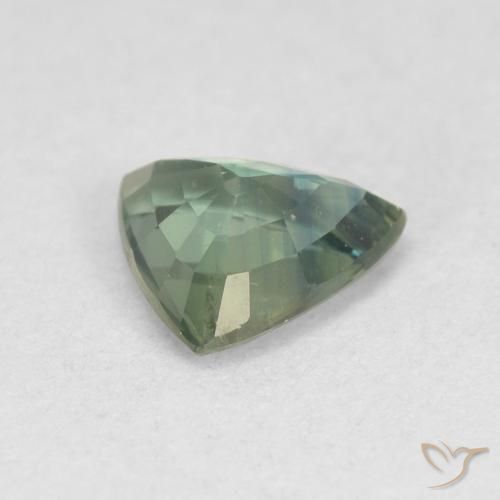 Saphir Bleu verdâtre naturelle Trillion, 0.82 ct, VS