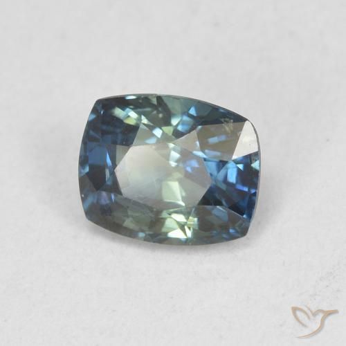 Saphir Sarcelle naturelle Coussin, 0.83 ct, VS