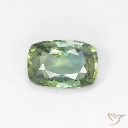 1.00ct Naturel Vert clair Saphir, Coussin, VVS-VS