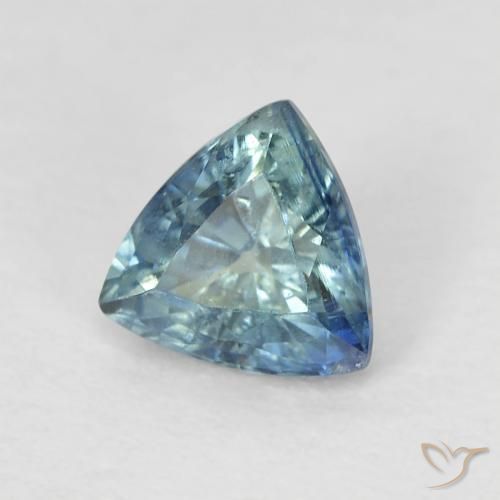 Saphir Sarcelle naturelle Trillion, 0.62 ct, VS