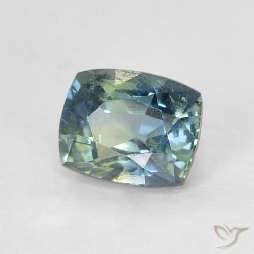 Saphir Bleu verdâtre naturelle Coussin, 0.64 ct, VVS-VS