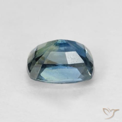Saphir Bleu verdâtre naturelle Coussin, 0.64 ct, VVS-VS