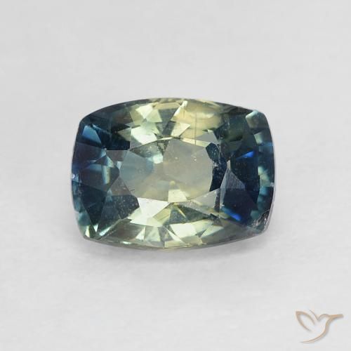 0.95ct Naturel Bleu verdâtre Saphir, Coussin, VVS-VS