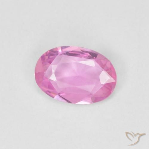 Saphir Rose intense naturelle ovale, 0.44 ct, VVS