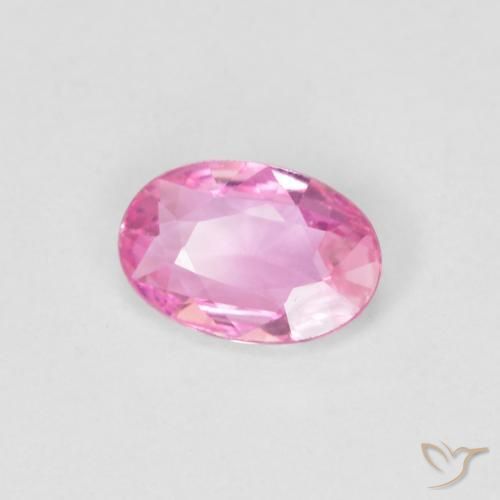 Saphir Rose intense naturelle ovale, 0.40 ct, VVS