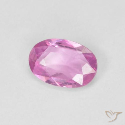 Saphir Rose Pourpre naturelle ovale, 0.47 ct, VVS