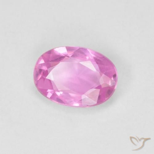 Saphir Rose vif naturelle ovale, 0.52 ct, VVS