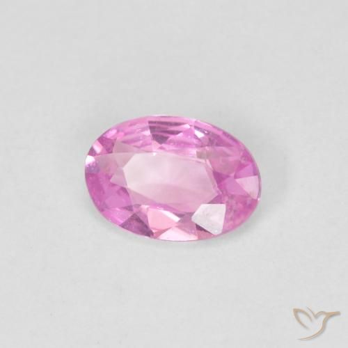 Saphir Rose pourpre royal léger naturelle ovale, 0.37 ct, VVS