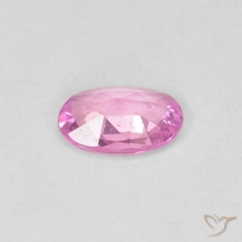 Saphir Rose pourpre royal léger naturelle ovale, 0.37 ct, VVS