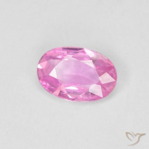 Saphir Rose vif naturelle ovale, 0.44 ct, VVS