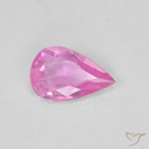 Saphir Pourpre intense naturelle En forme de poire, 0.31 ct, VVS