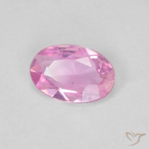 Saphir Pourpre rose vif naturelle ovale, 0.40 ct, VVS-VS