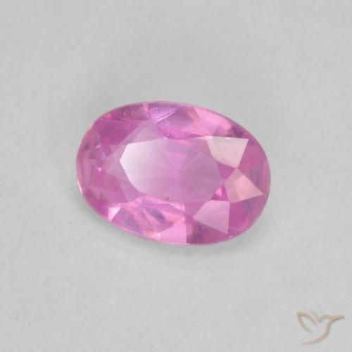 Saphir Pourpre rose vif naturelle ovale, 0.47 ct, VVS-VS