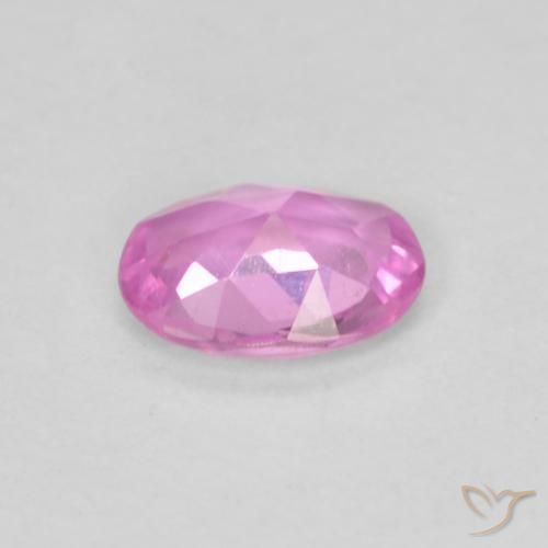 Saphir Pourpre rose vif naturelle ovale, 0.47 ct, VVS-VS