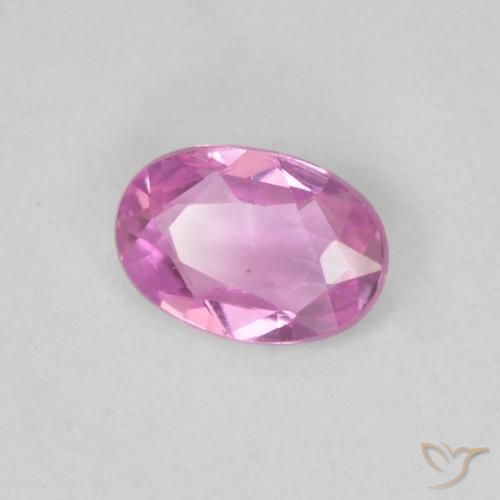 Saphir Pourpre rose vif naturelle ovale, 0.43 ct, VVS-VS