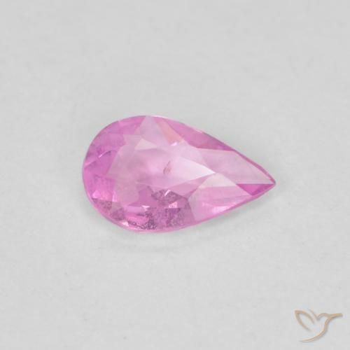 Saphir Pourpre rose vif naturelle En forme de poire, 0.26 ct, VS
