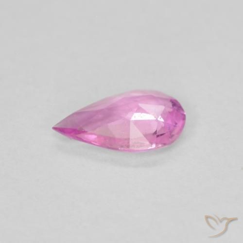 Saphir Pourpre rose vif naturelle En forme de poire, 0.26 ct, VS