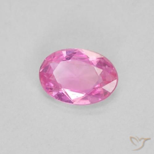 Saphir Rose pourpre royal naturelle ovale, 0.38 ct, VVS