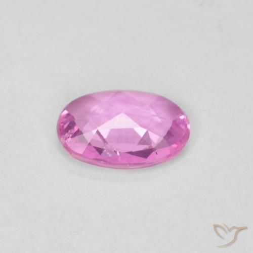 Saphir Rose intense naturelle ovale, 0.38 ct, VVS