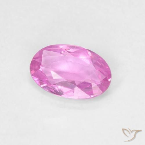 Saphir Pourpre rose vif naturelle ovale, 0.46 ct, VVS