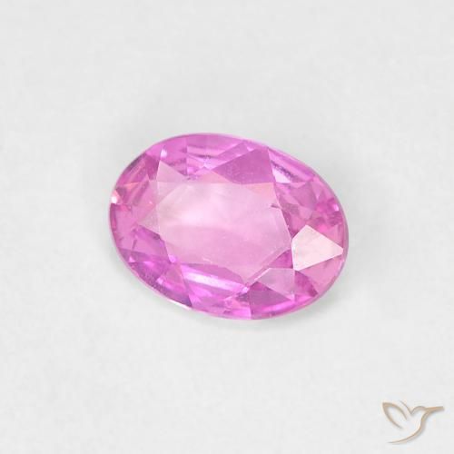 Saphir Pourpre rose vif naturelle ovale, 0.37 ct, VVS