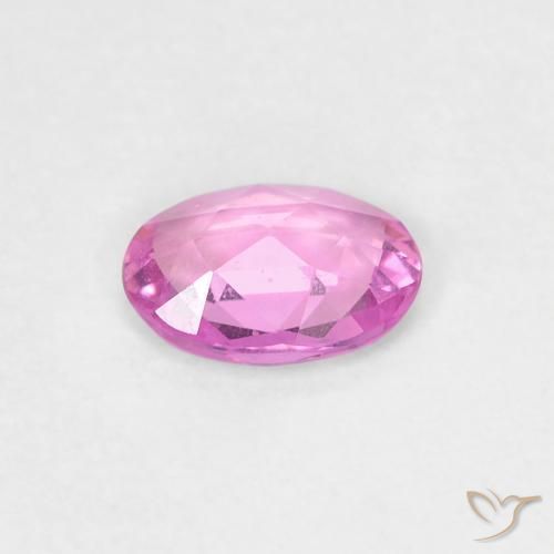 Saphir Pourpre rose vif naturelle ovale, 0.37 ct, VVS