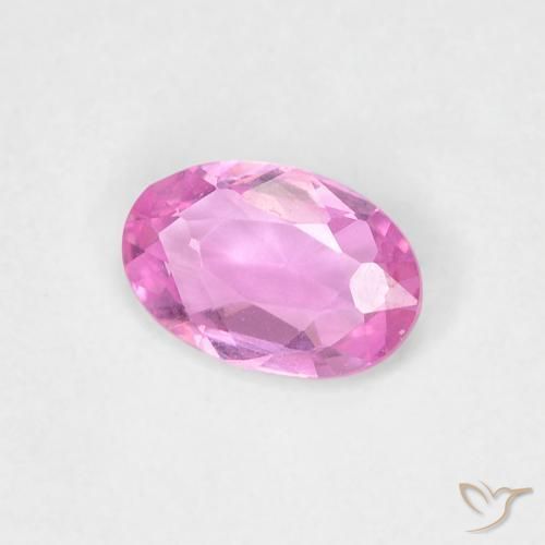 Saphir Pourpre rose vif naturelle ovale, 0.39 ct, VVS