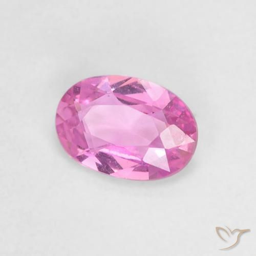 Saphir Pourpre rose vif naturelle ovale, 0.47 ct, VVS